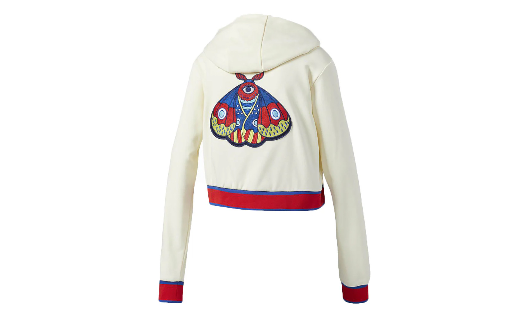 Embellished Arts Cropped Hoodie "Cream White" - 2