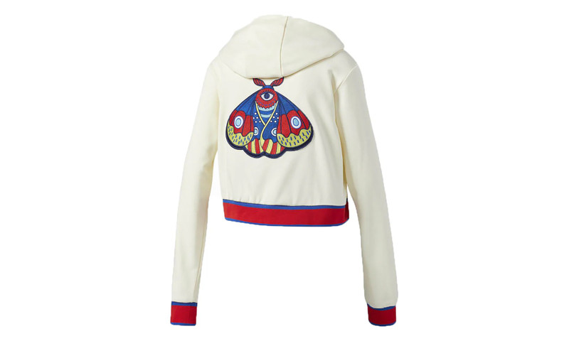 adidas Embellished Arts Cropped Hoodie "Cream White" outlook