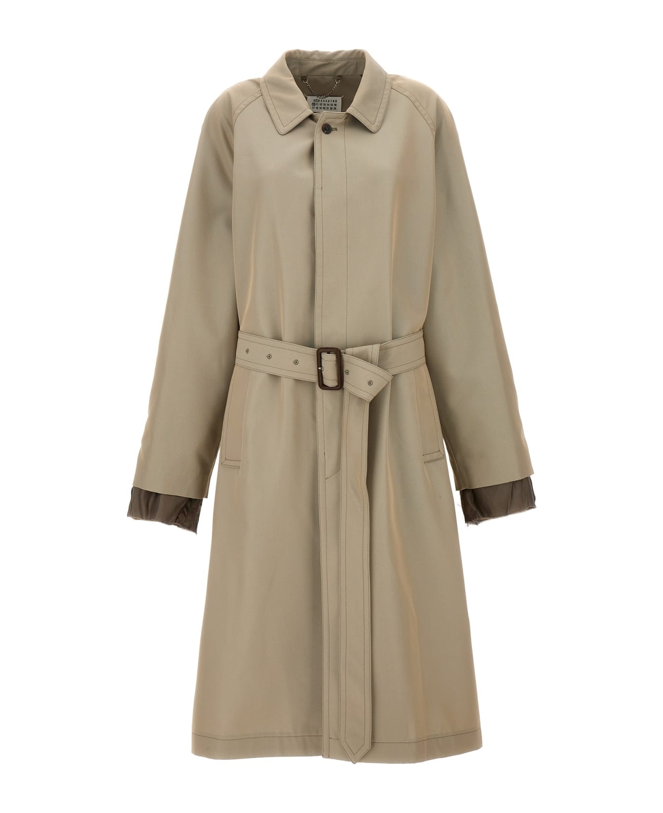 Long Single-breasted Trench Coat - 1