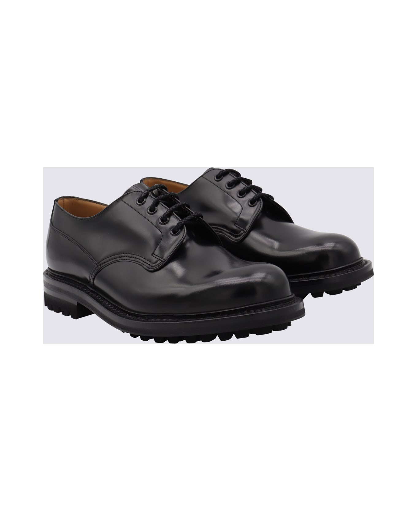 Black Leather Neil Lace Up Shoes - 2