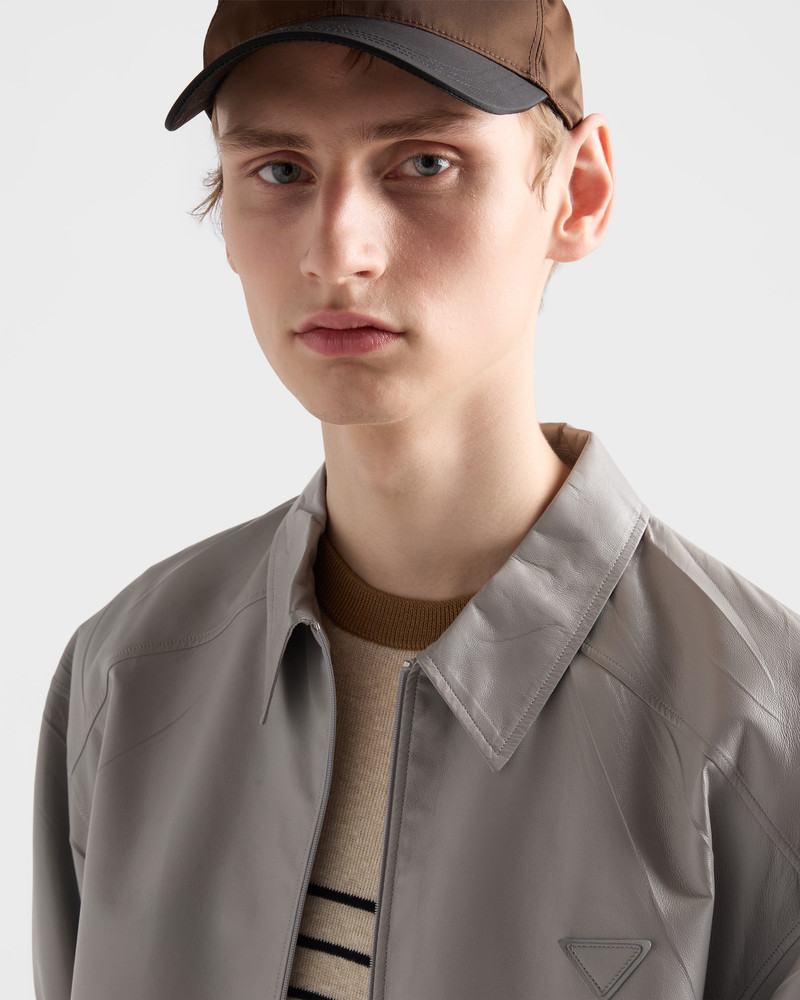 Short-sleeved nappa leather shirt 3