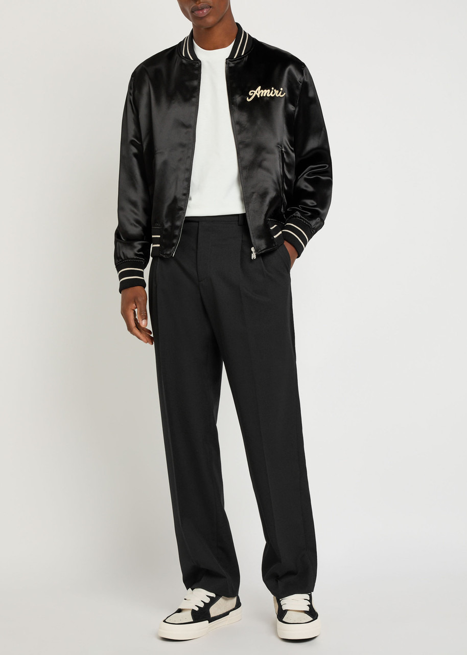Amiri Club Amiri Logo-embroidered Satin Bomber Jacket - 4