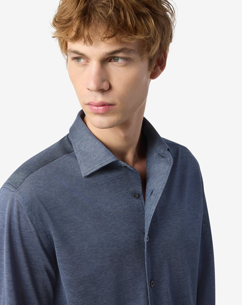 Blue cotton jersey shirt 4
