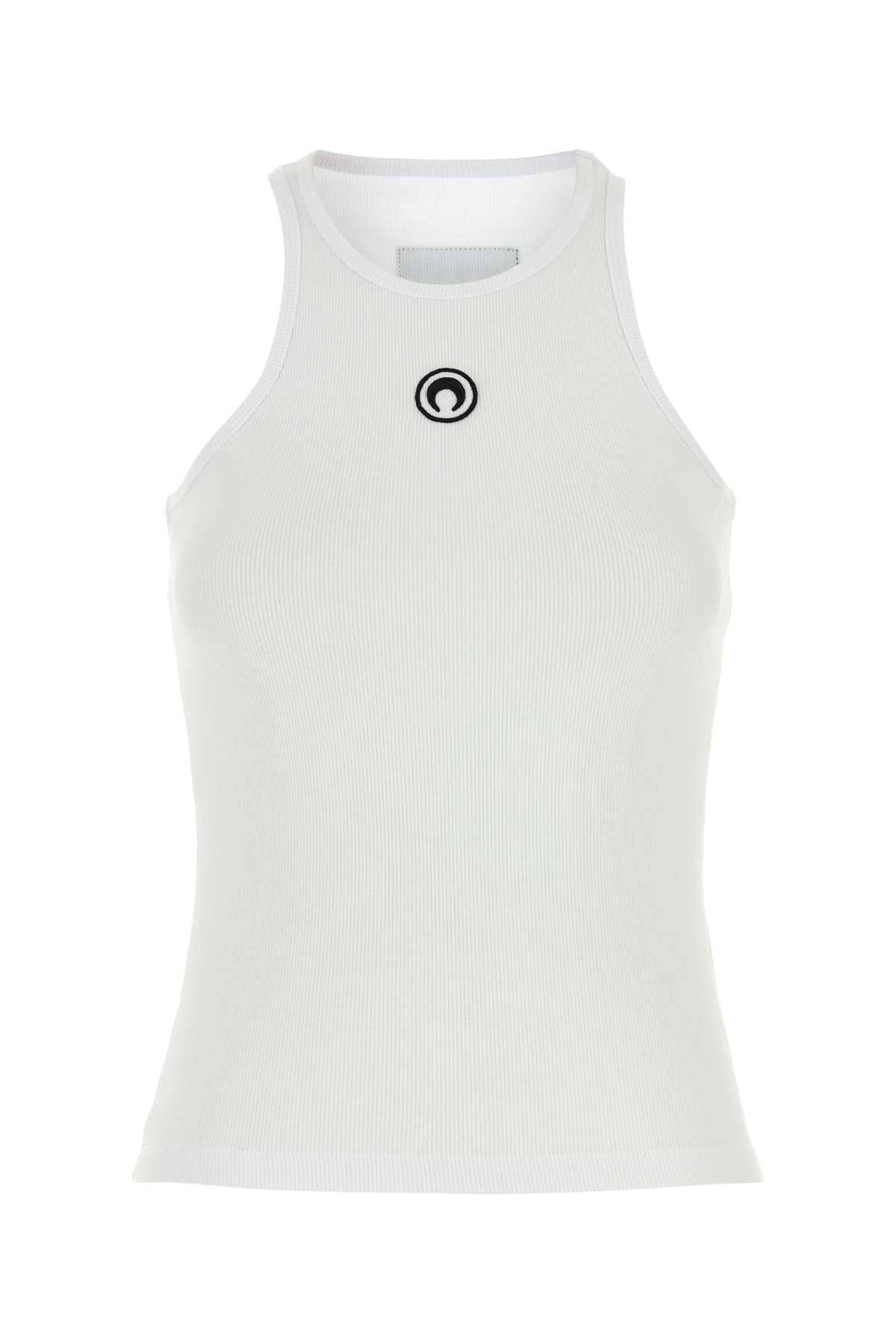 Marine Serre Women White Stretch Cotton Tank Top - 1