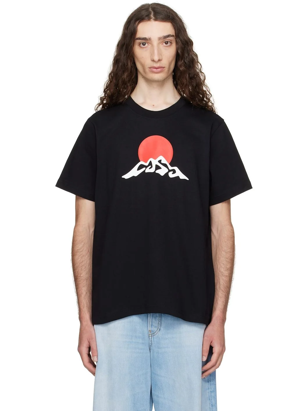 Black Montagne Snow Print T-shirt - 1