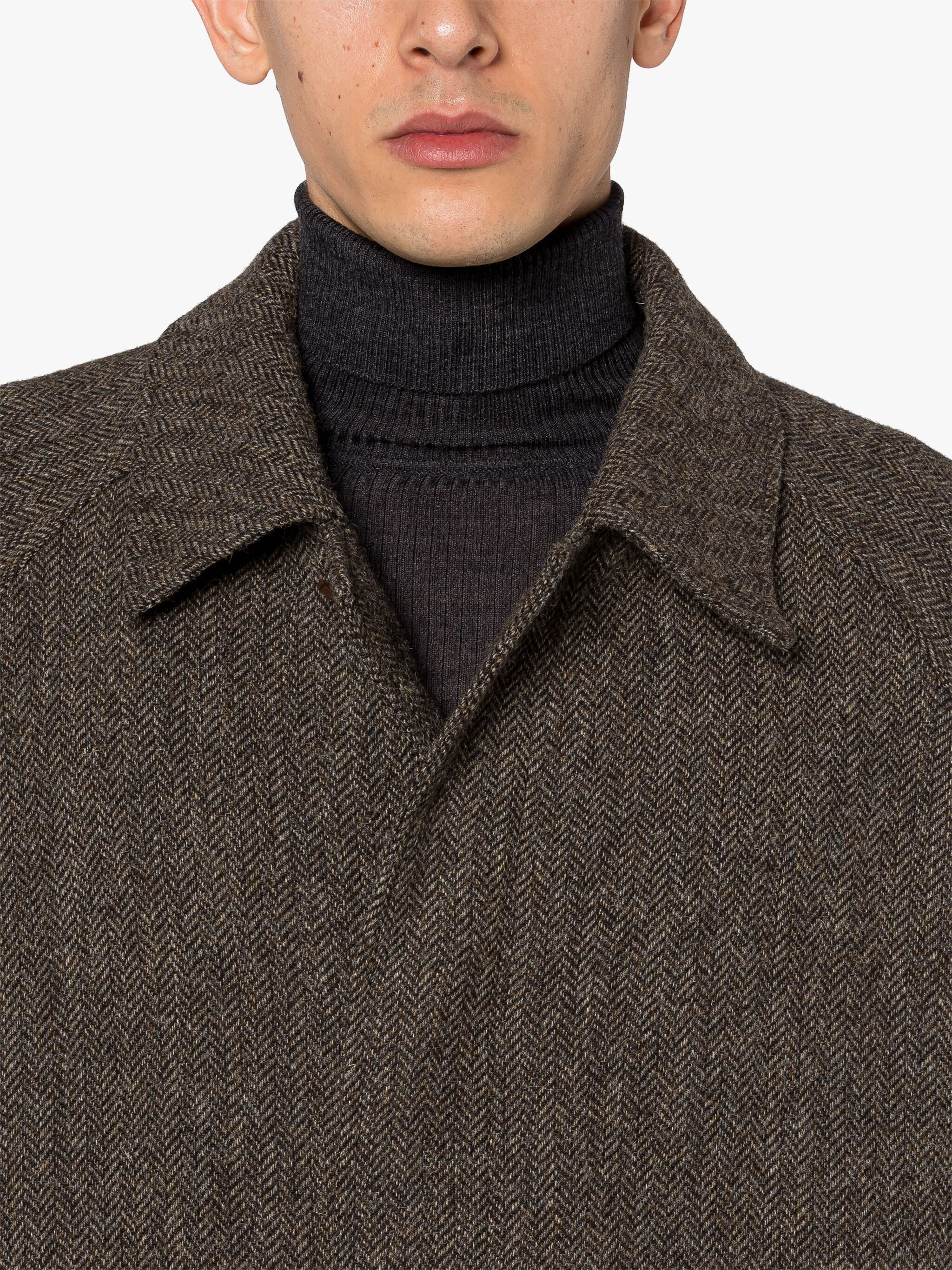 BELFORD BROWN WOOL BALMACAAN COAT - 5