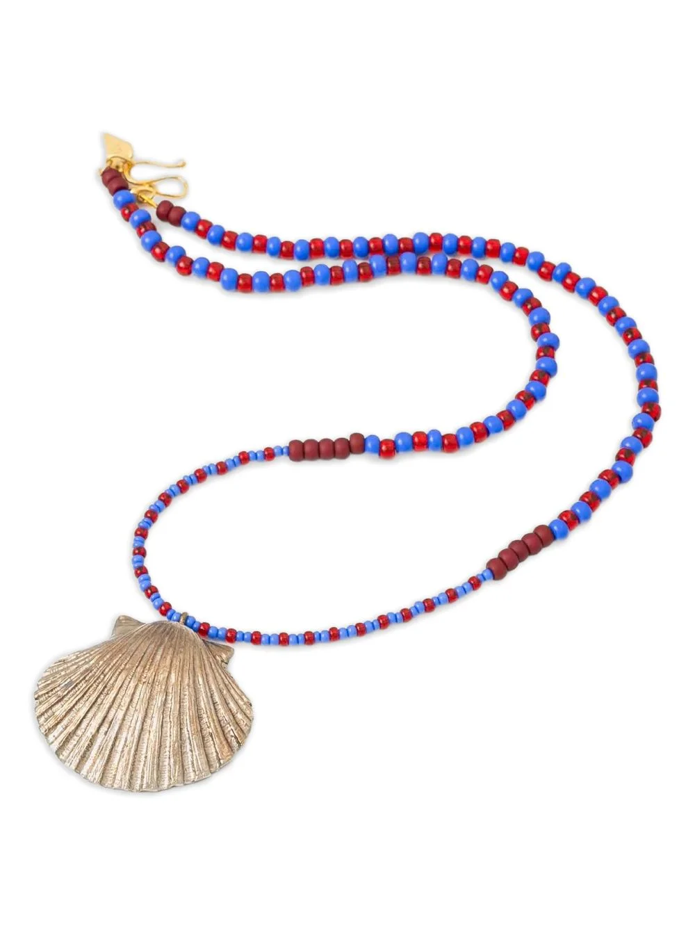 shell-pendant beaded necklace - 1