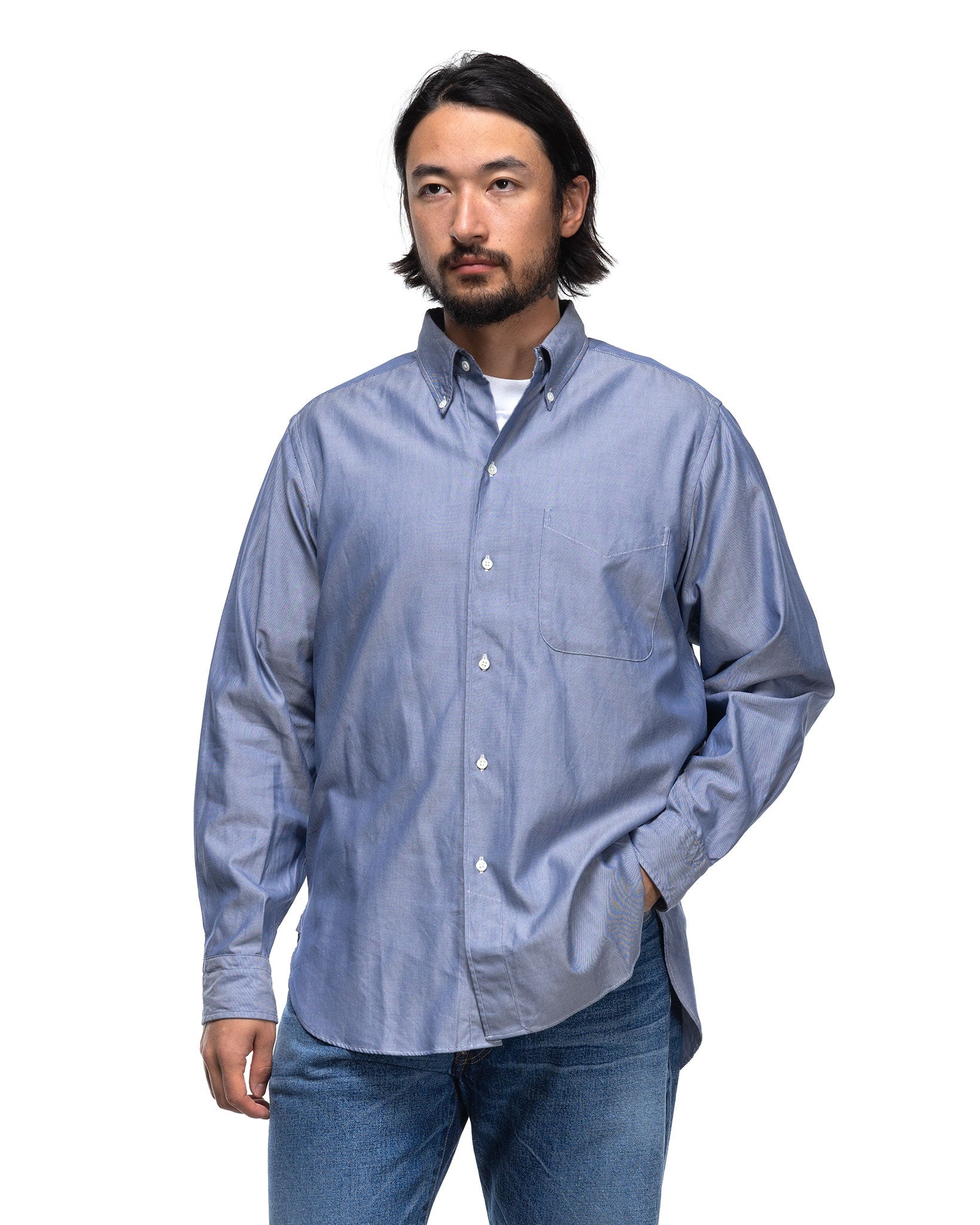 KAPTAIN SUNSHINE Polo Collar Shirt Blue | havenshop | REVERSIBLE KAPTAIN SUNSHINE Polo Collar Shirt Blue | havenshop | REVERSIBLE