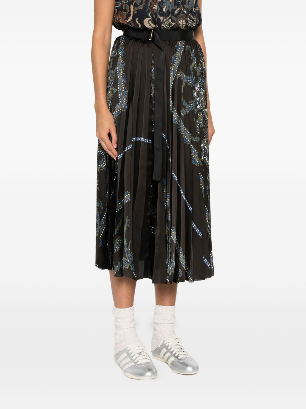 paisley-print pleated skirt - 3