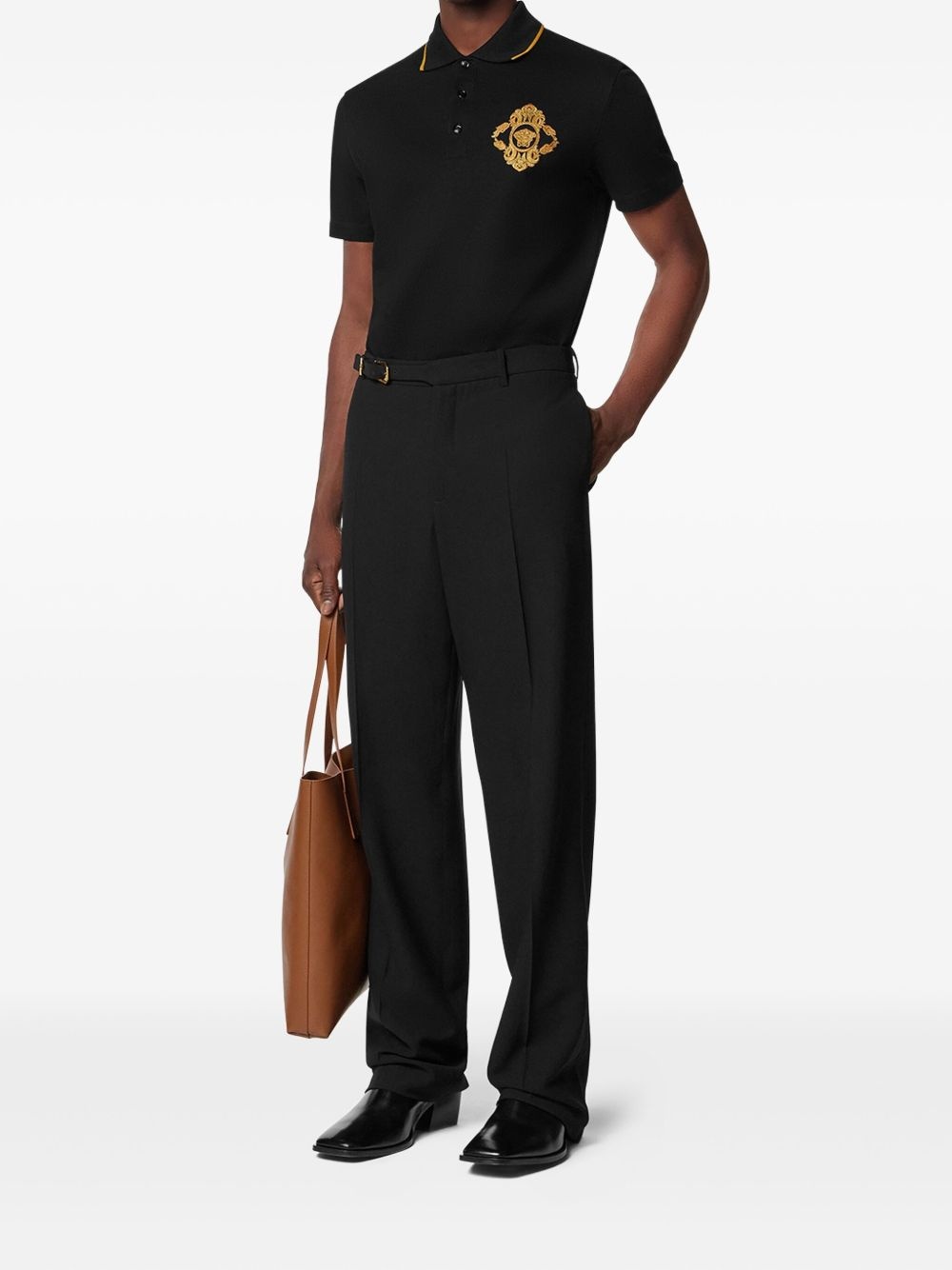 Architectural Baroque-embroidered polo shirt - 2