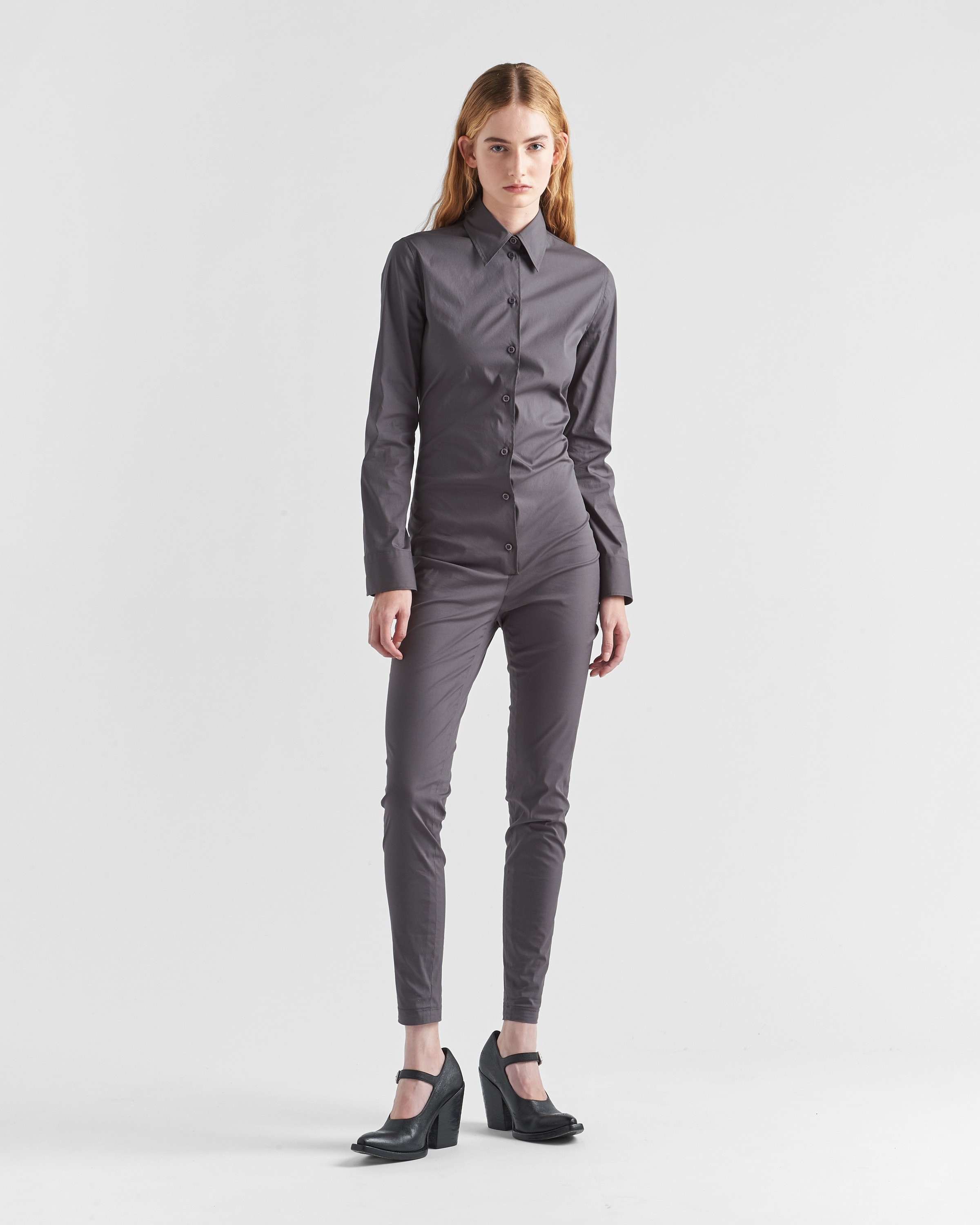 PRADA jumpsuit stretch オールインワン・サロペット poplin Graphite