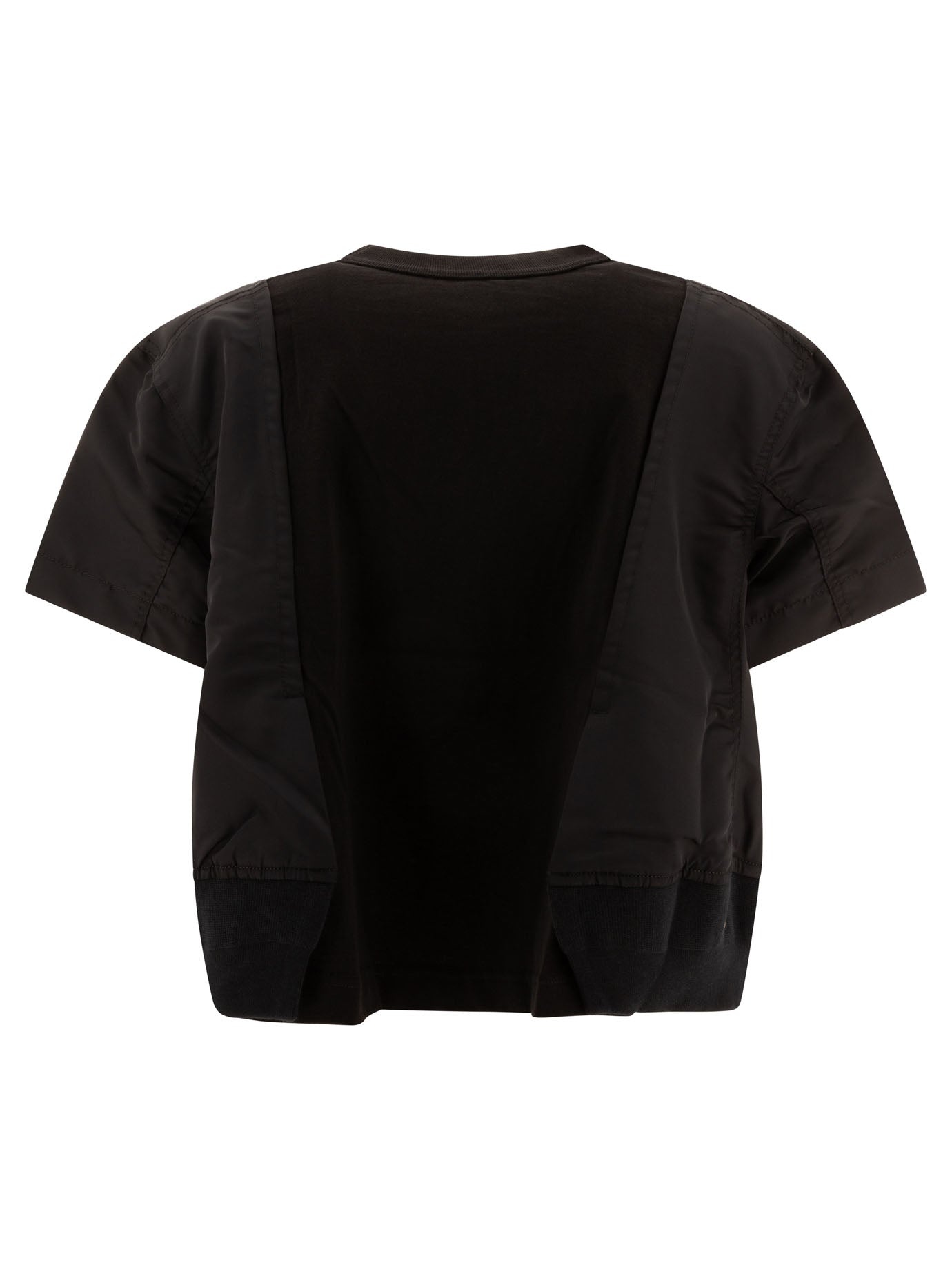 Nylon Twill X Cotton Jersey T-Shirts Black - 2