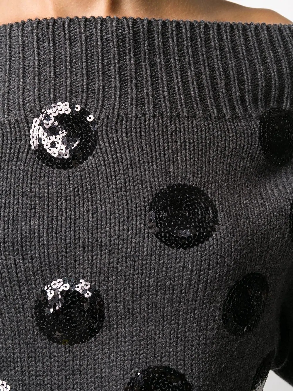 sequin-embellished merino wool jumper - 5