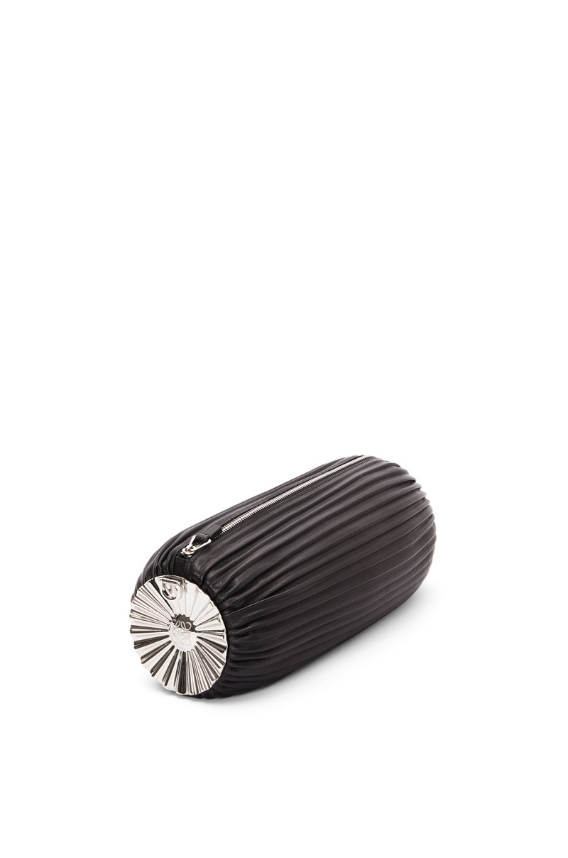 Loewe Bracelet pouch in pleated nappa with solar metal panel outlook