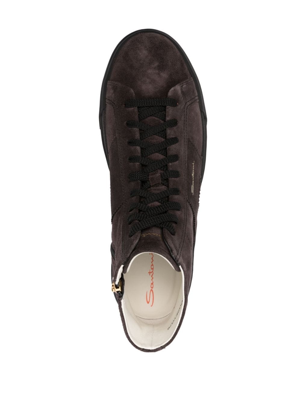 logo-print suede sneakers - 4