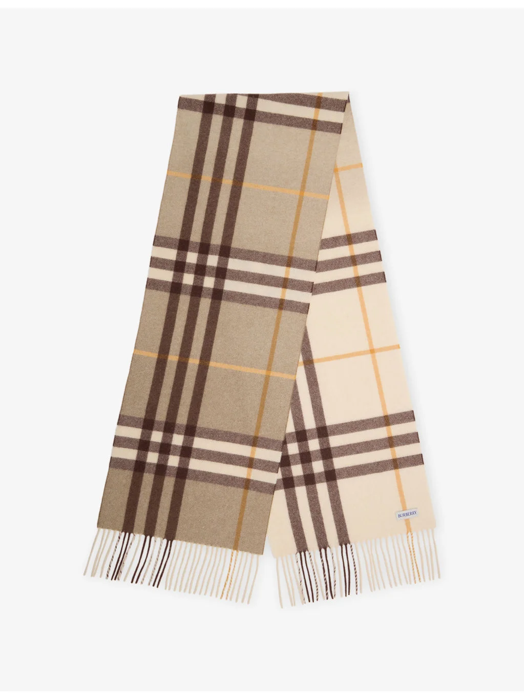 Gradient Check Cashmere Scarf - 1