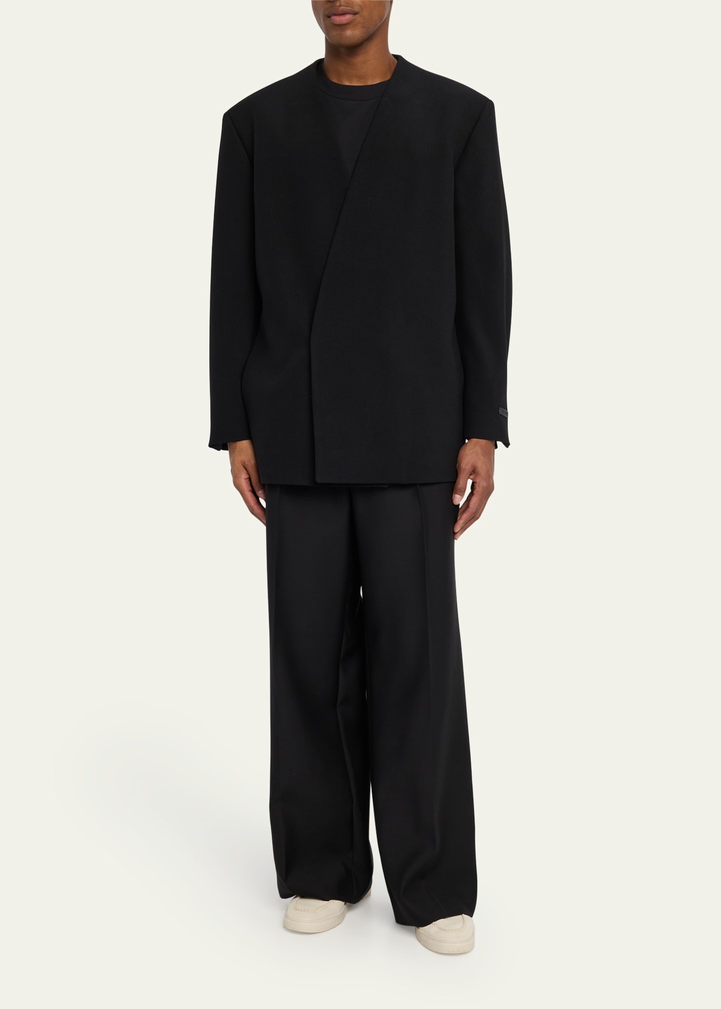 Men's Gabardine Lapelless Blazer - 2