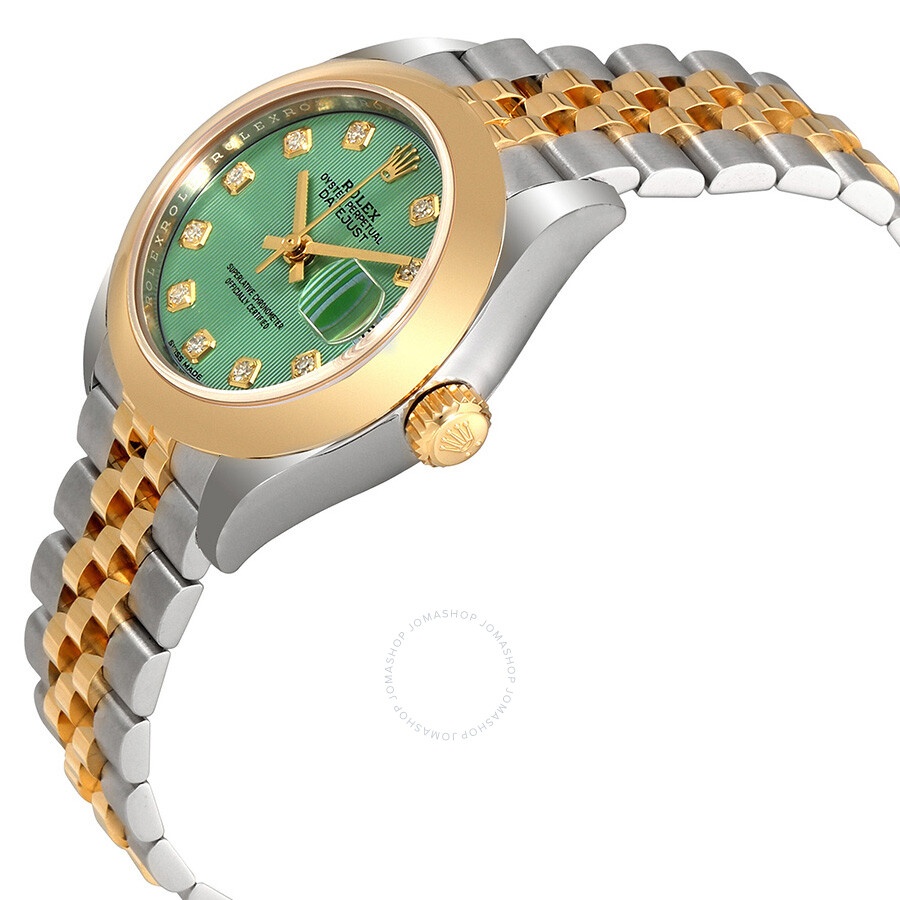 Rolex Lady Datejust 28 Mint Green Steel and 18kt Yellow Gold Jubilee Watch 279163GNDJ - 2