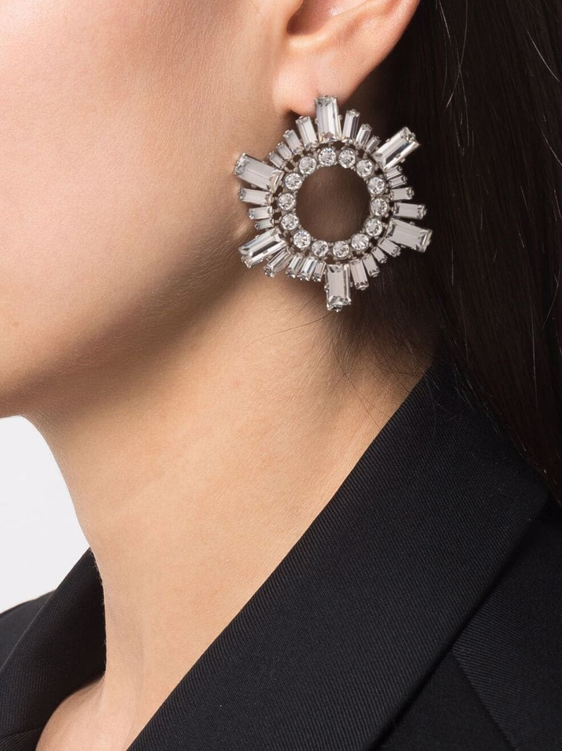Amina Muaddi Begum embellished earrings outlook