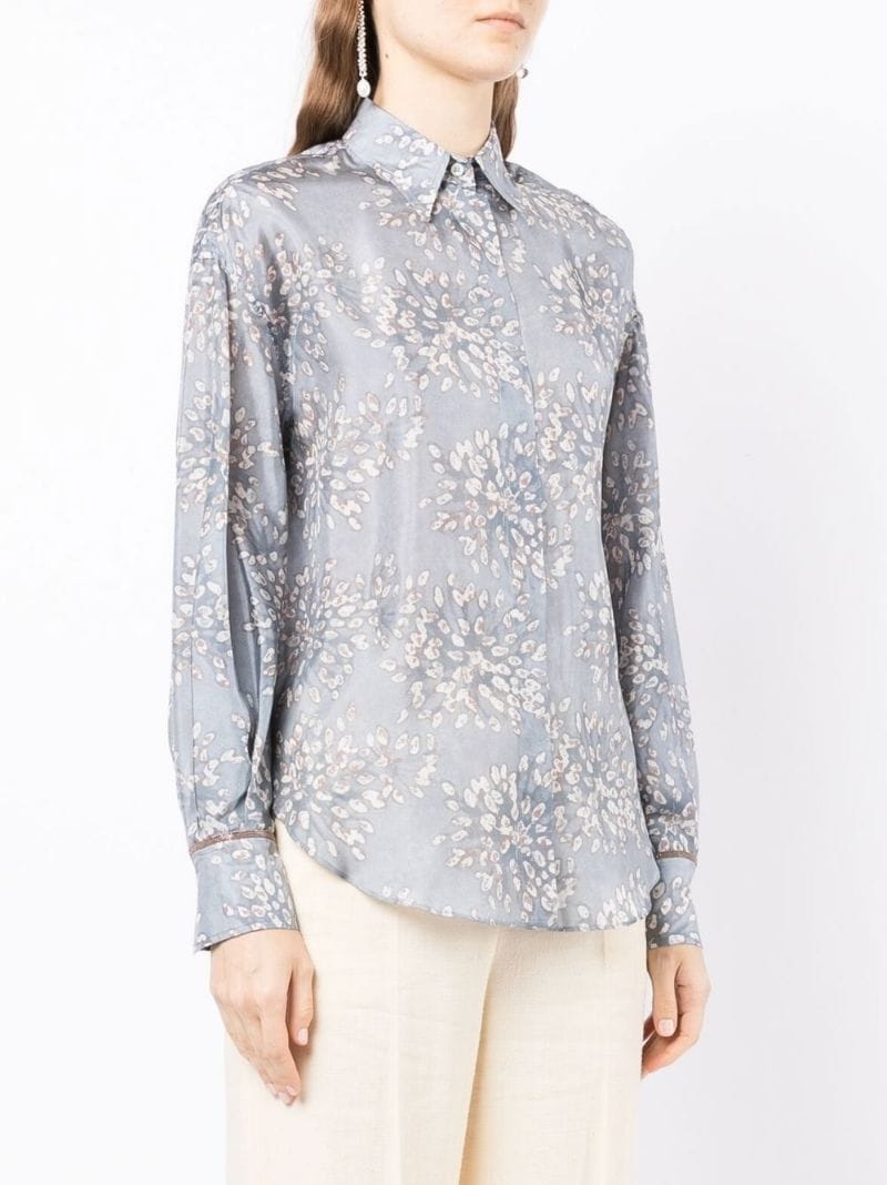 broderie anglaise-print silk blouse - 3