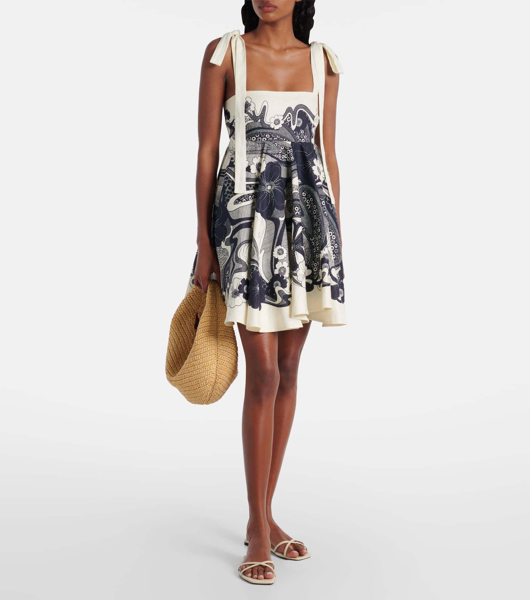 Mickey floral linen minidress - 2