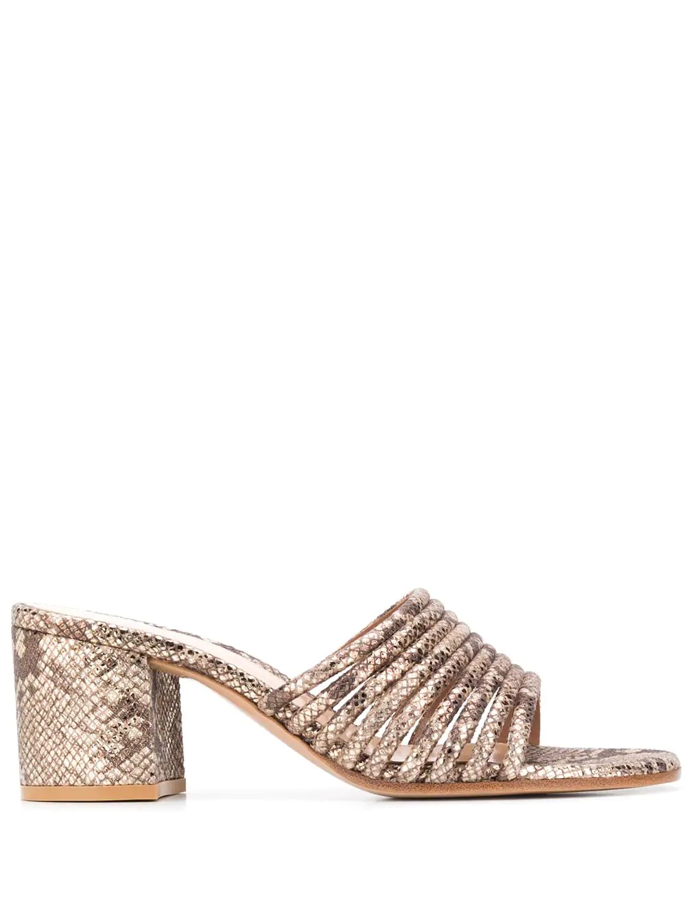 65mm snakeskin-print sandals - 1