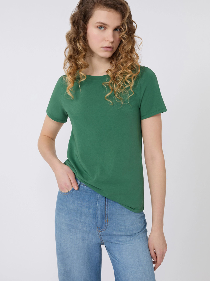 MULTIF Stretch jersey basic T-shirt - GREEN 5