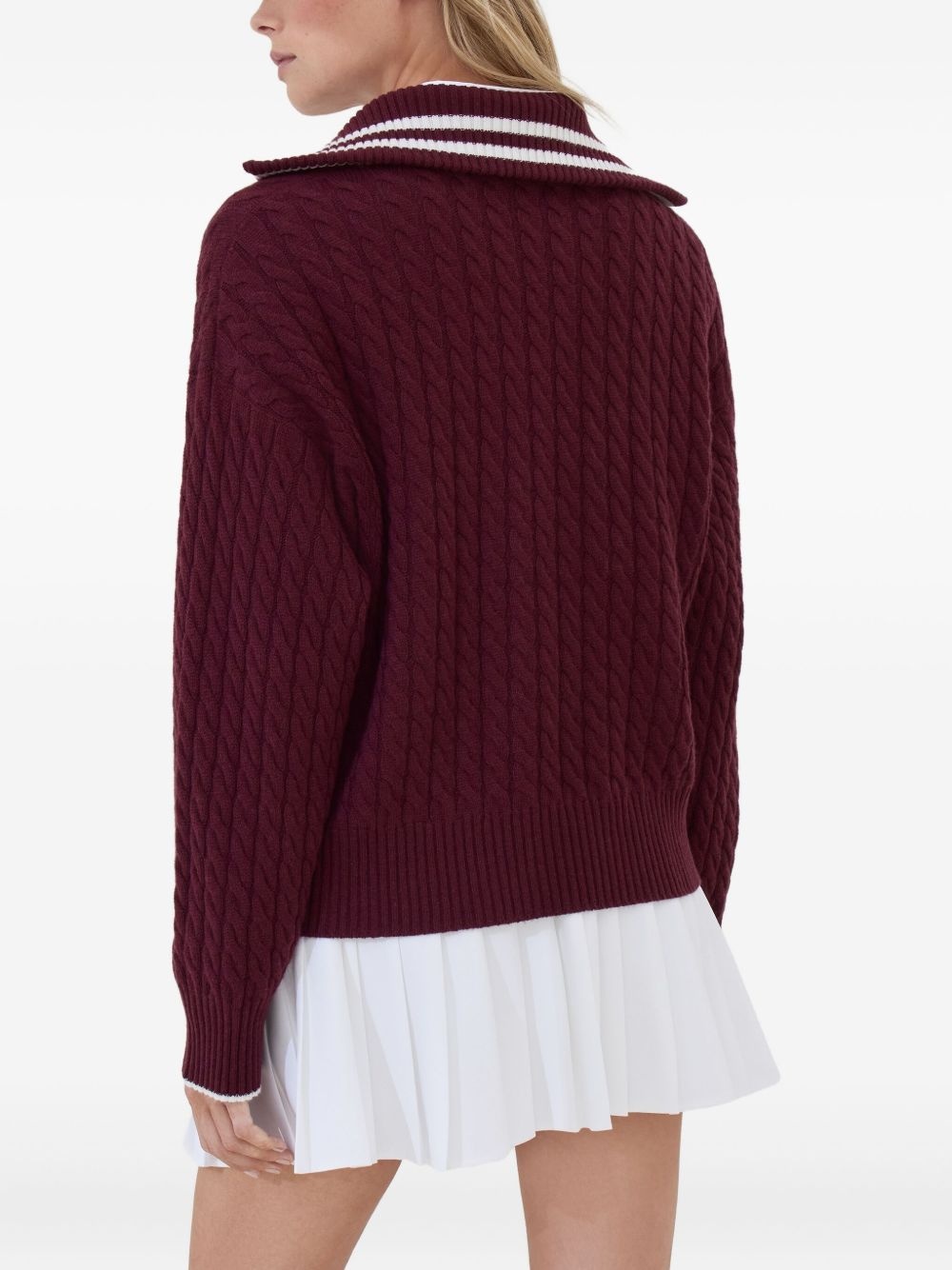 cable-knit zip-front cardigan - 4