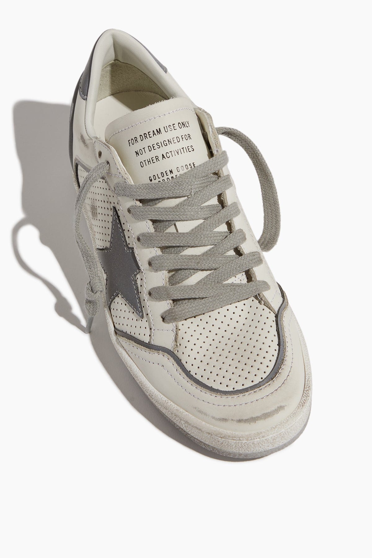 Ball Star Sneaker in White/Silver - 3