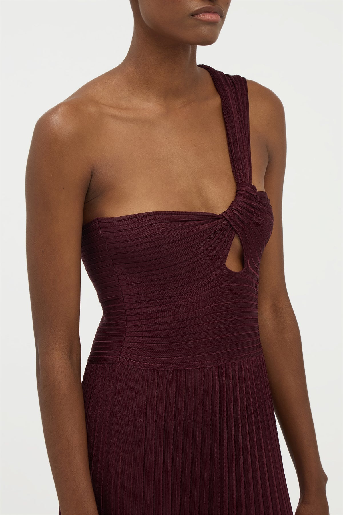 Altura Knit Maxi Dress in Bordeaux Silk - 5