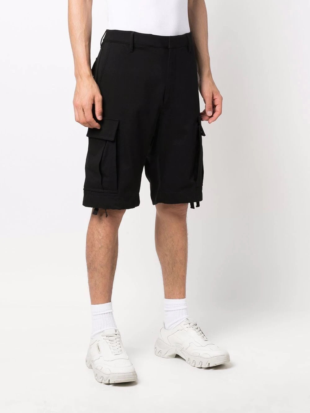 embroidered logo cargo shorts - 3