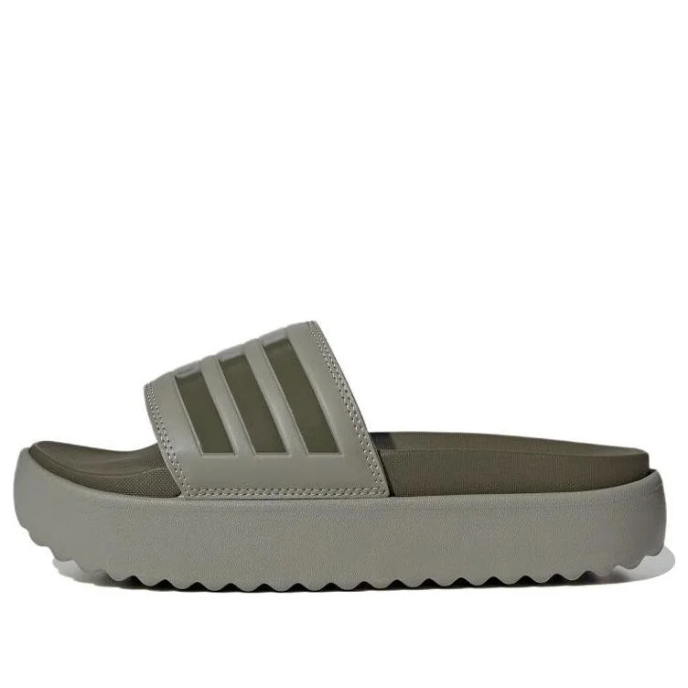 (WMNS) adidas Adilette Platform Slide 'Pebble Olive Strata' HQ6180 - 1