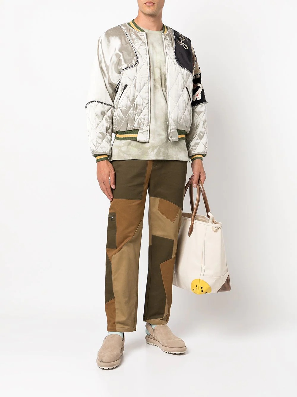 adaptable quilted patchwork bomber jacket - 2