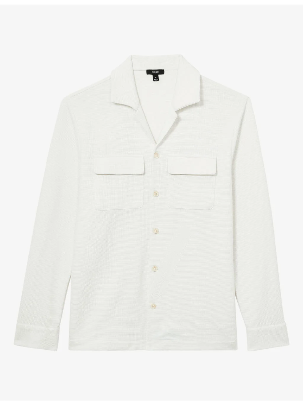 Vento Cuban-Collar Patch-Pocket Stretch-Woven Shirt - 1