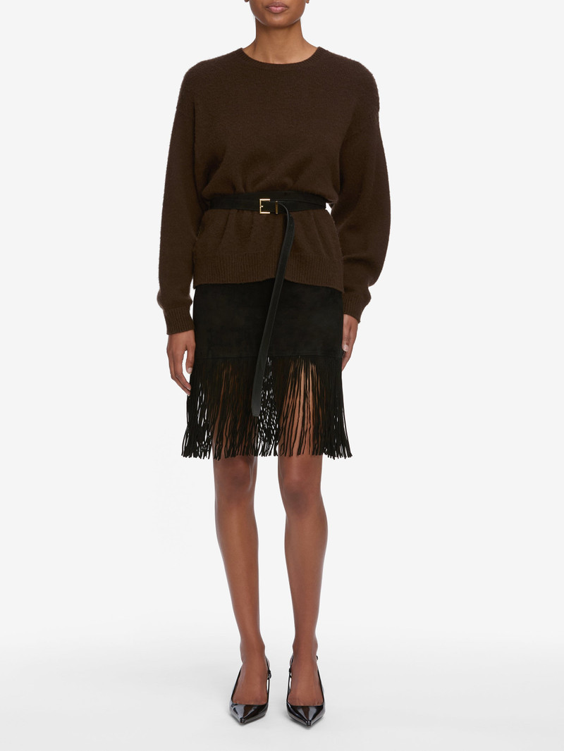 FRAME The Saddle Skirt in Black outlook