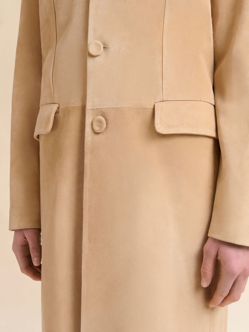 CAMEL SUEDE DUSTER COAT - 5