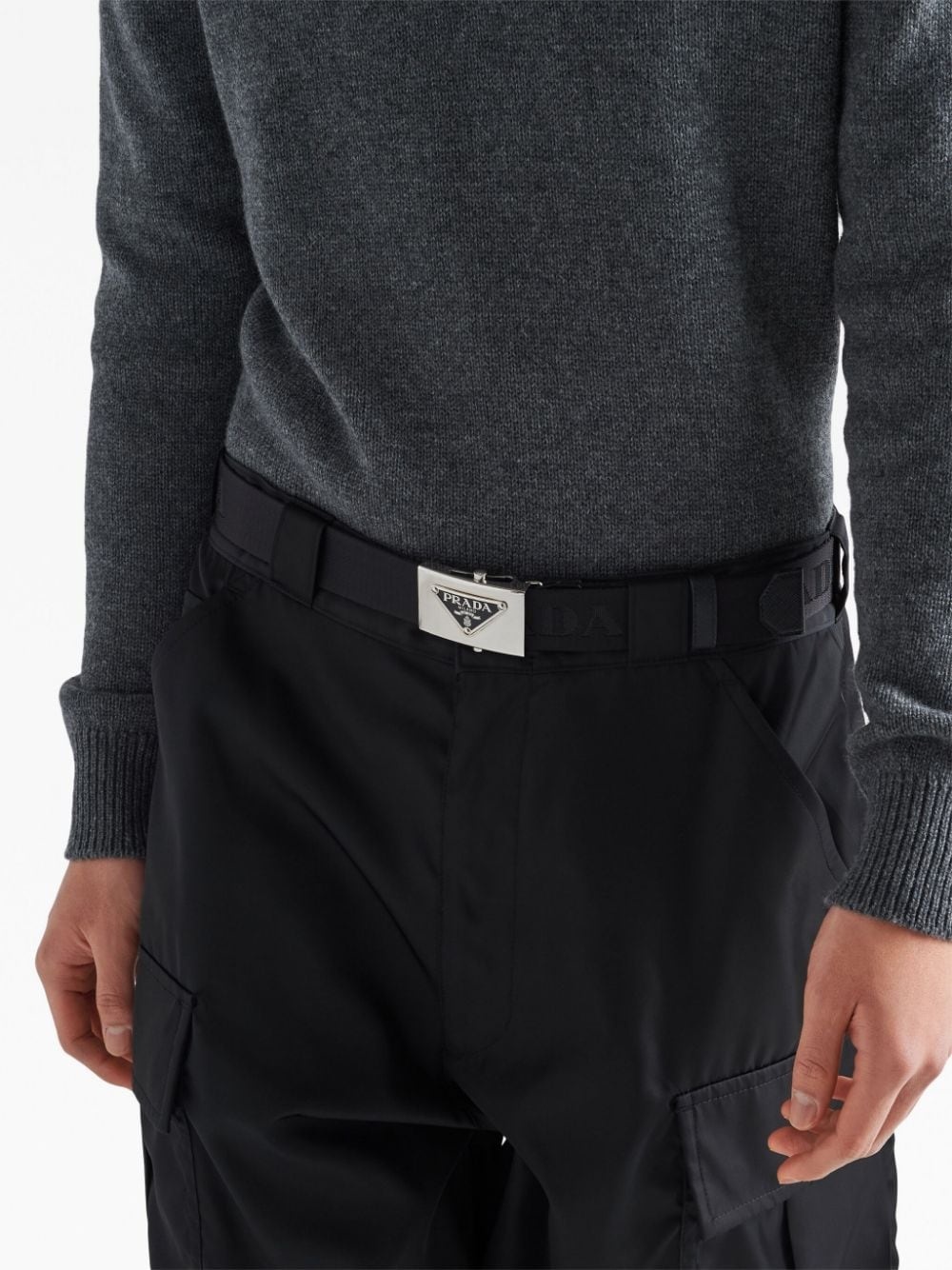 triangle-logo buckle belt - 4