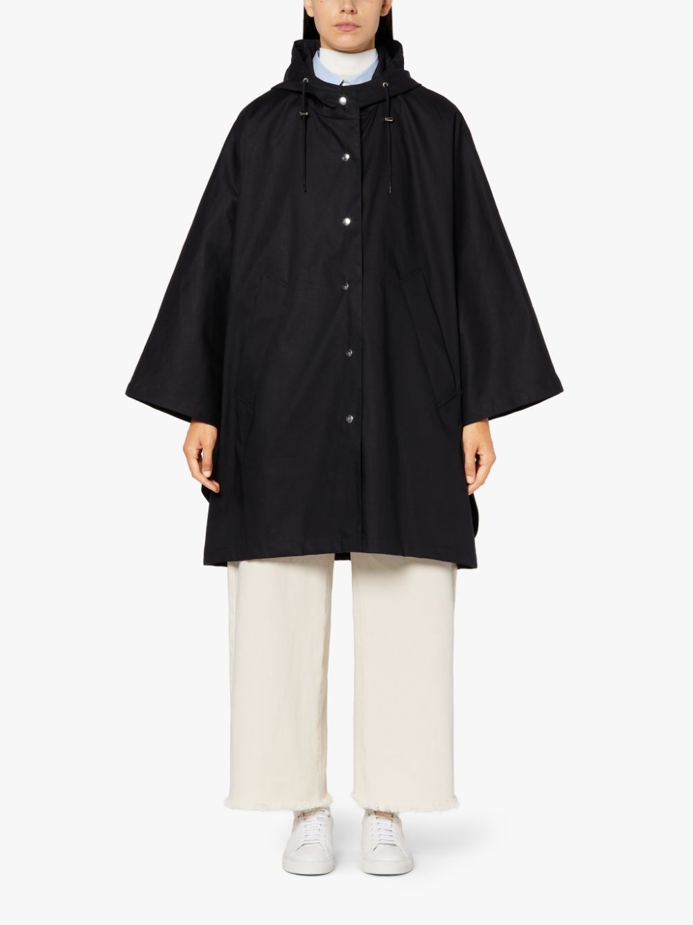 BONI BLACK RAINTEC COTTON HOODED PONCHO | LMC-010 - 3