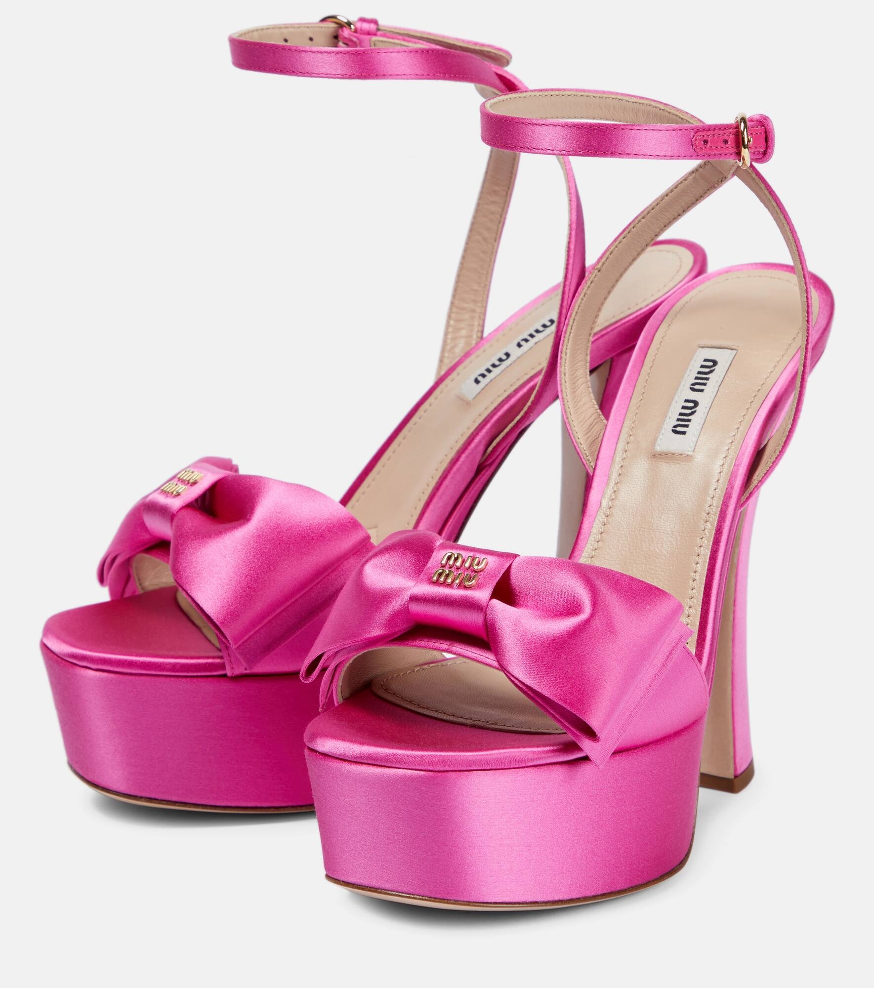 Satin platform sandals - 5