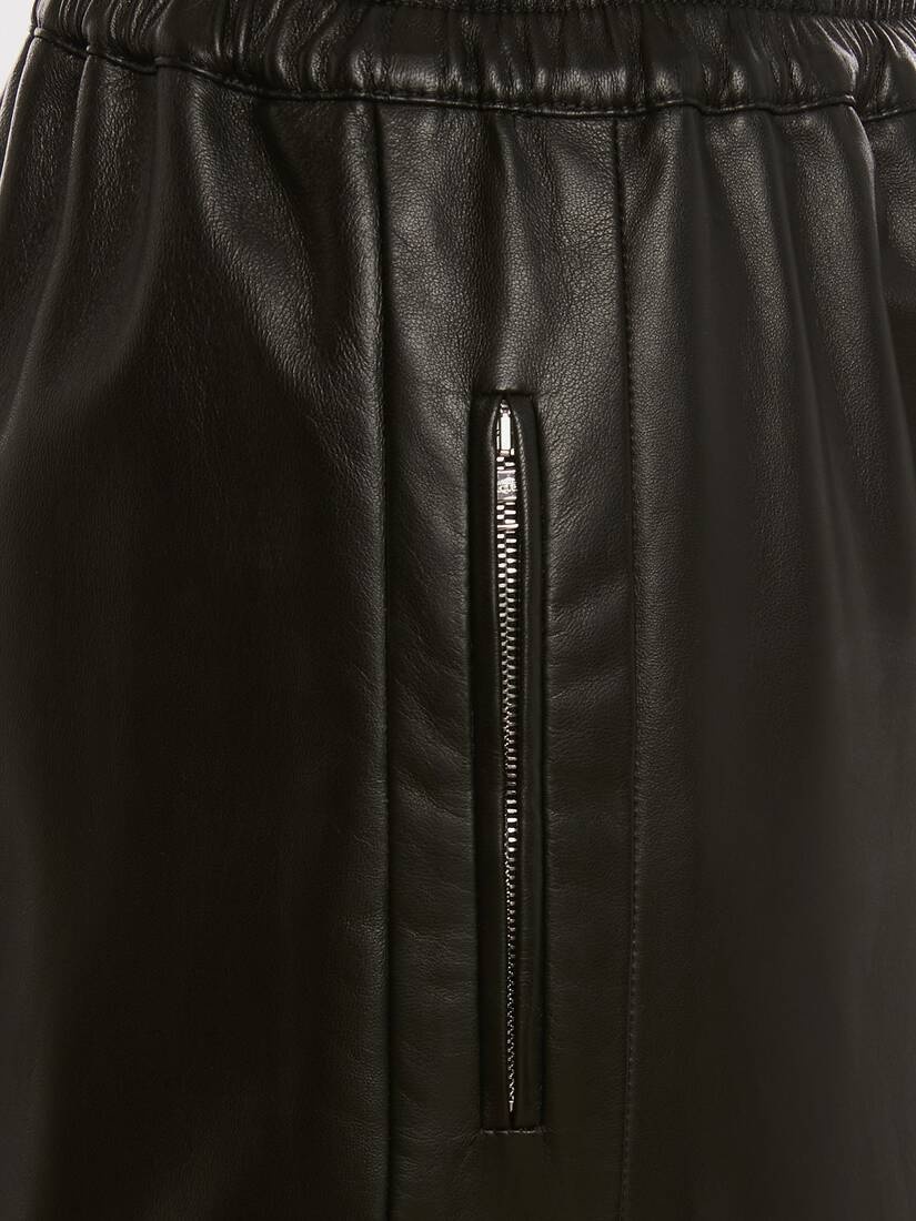 Leather Joggers in Black - 5