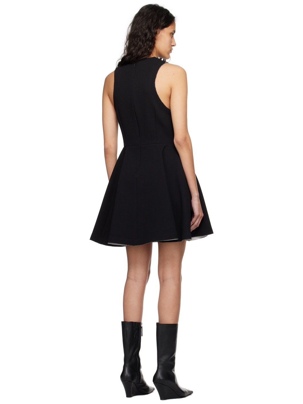 Black Flared Minidress - 3