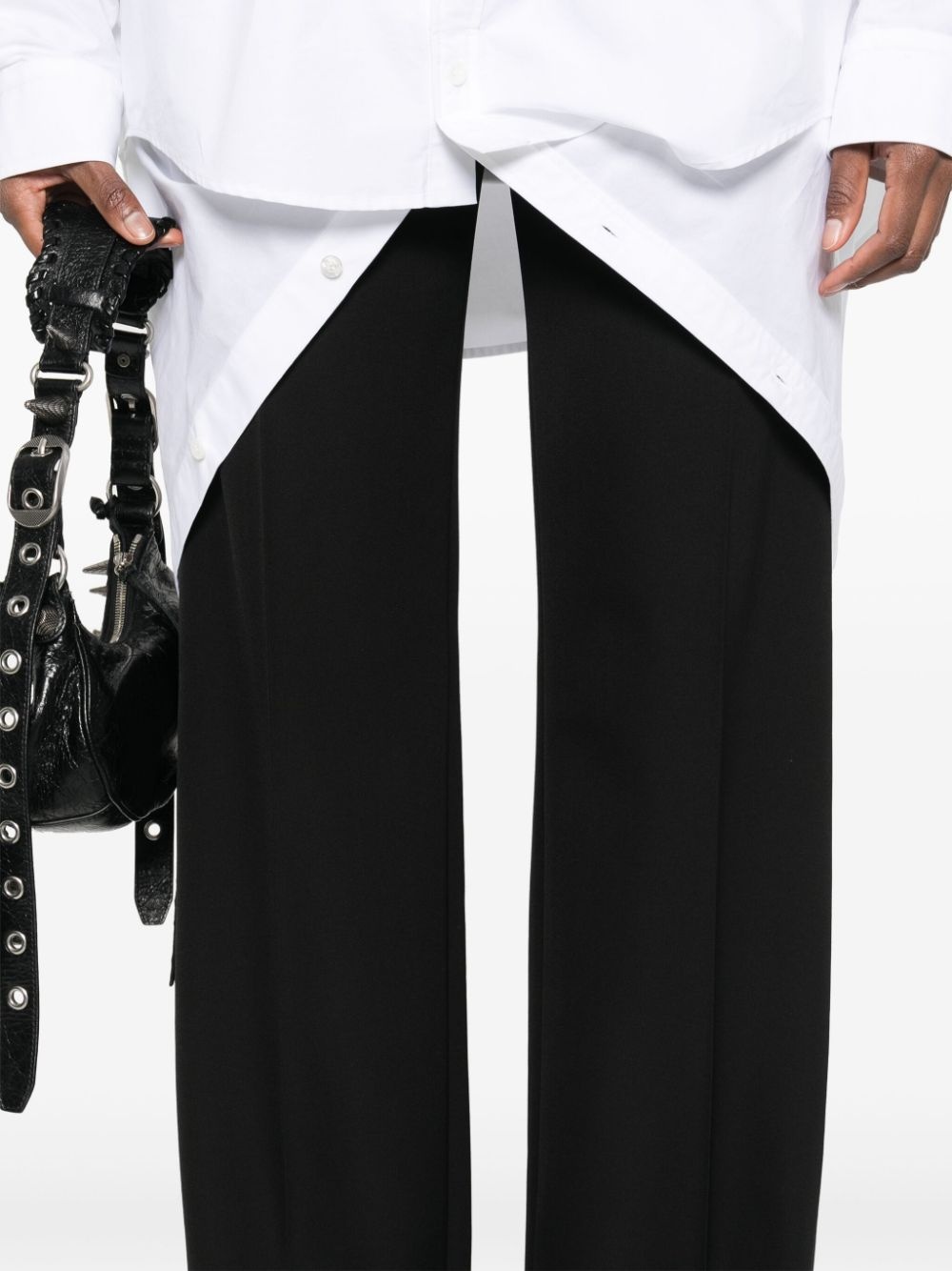 straight-leg tailored wool trousers - 5