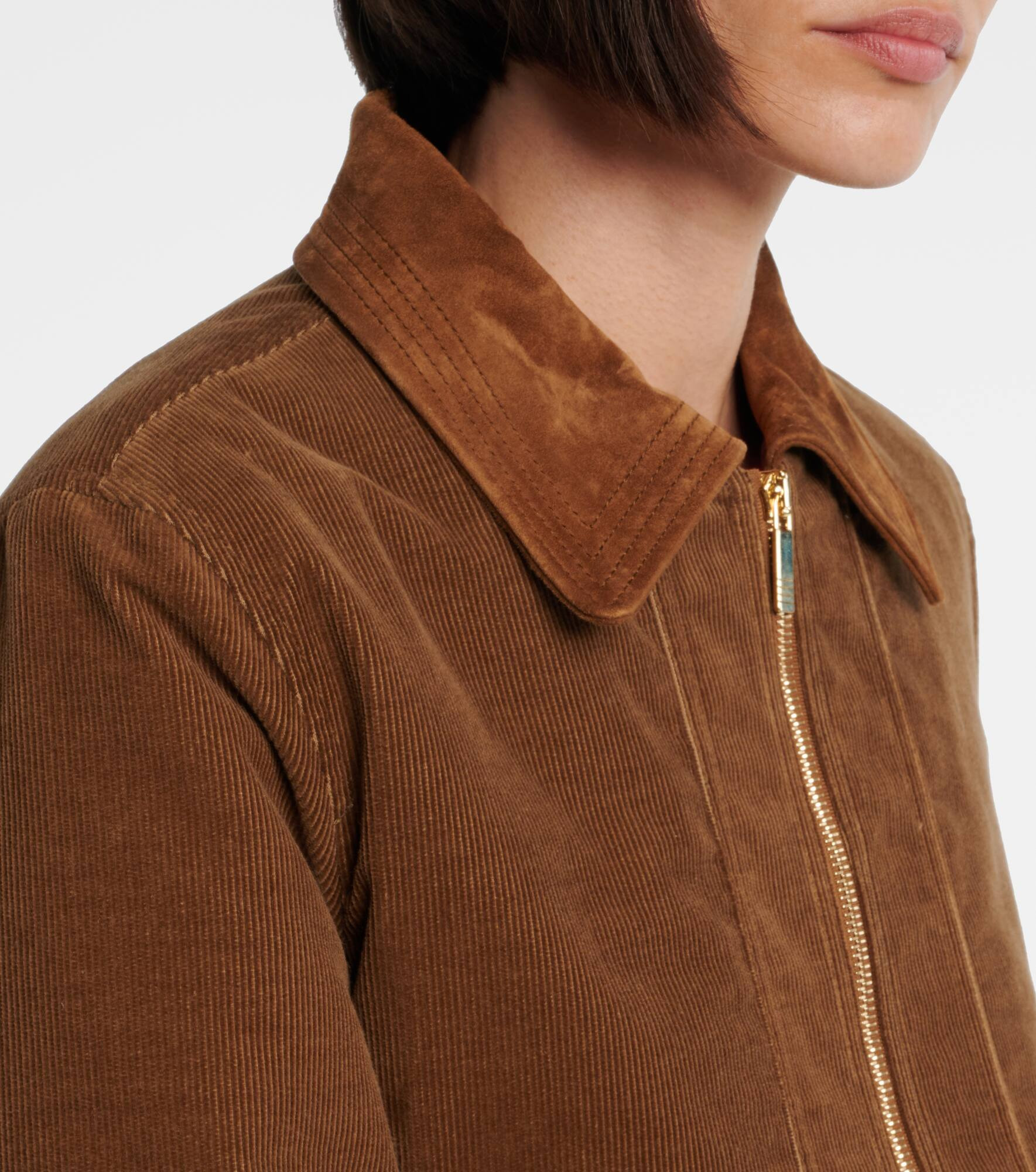Wale cotton corduroy down jacket - 4