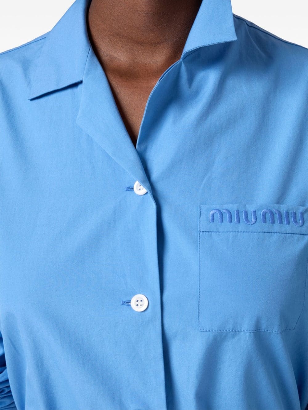 logo-embroidered cotton-poplin shirt - 5