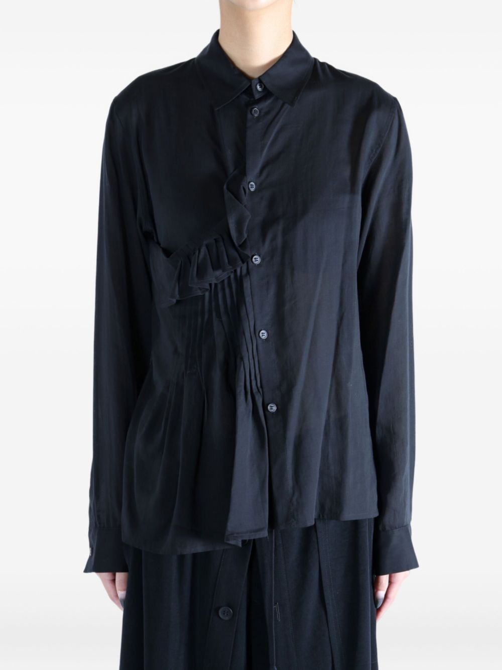 pleated ruffle shirt - 3