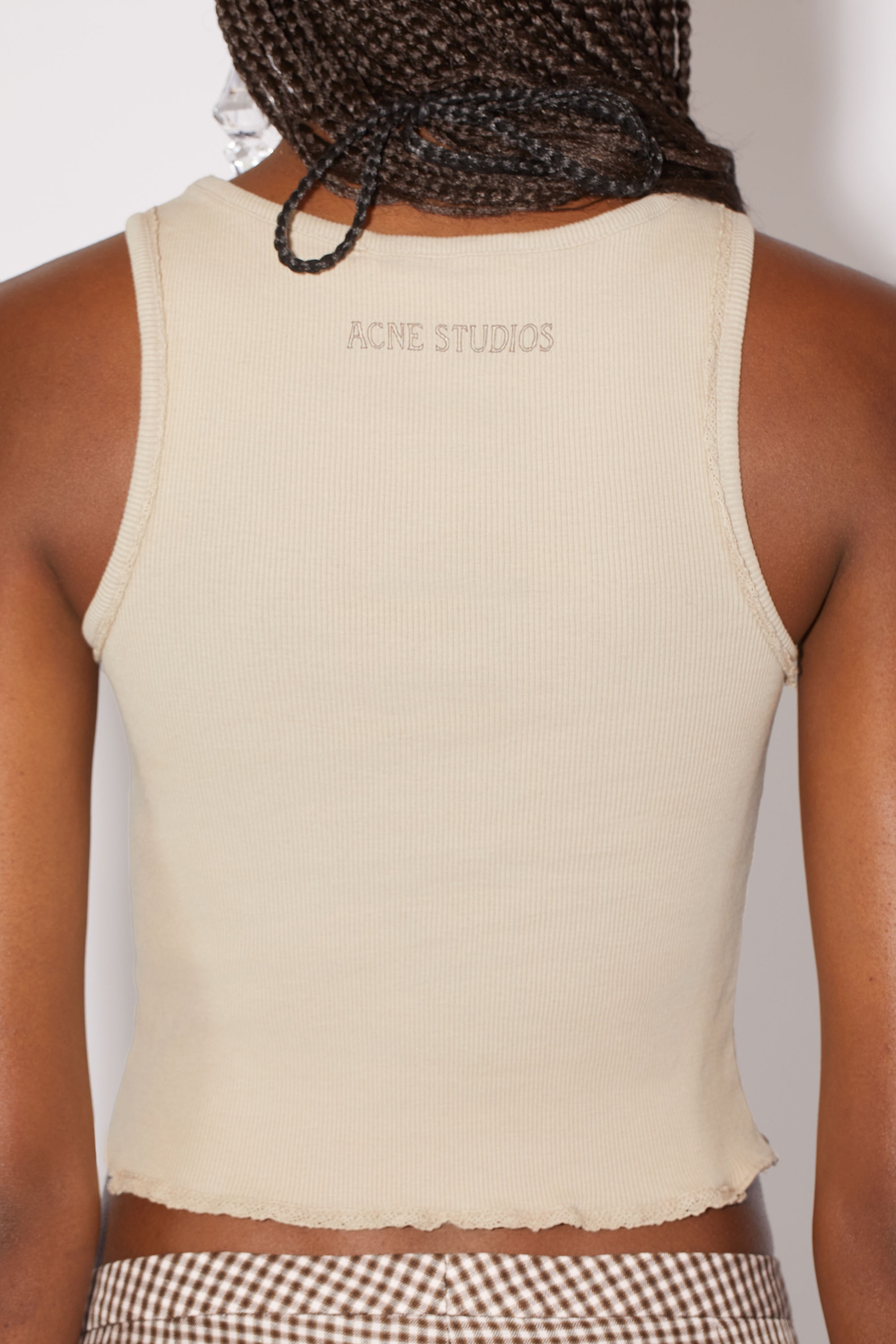 Acne Studios Ribbed tank top - Mushroom beige | REVERSIBLE