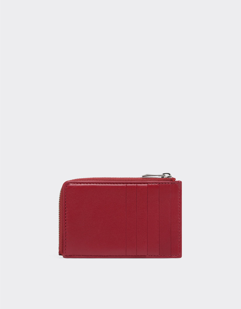 Ferrari Leather card holder with zip outlook