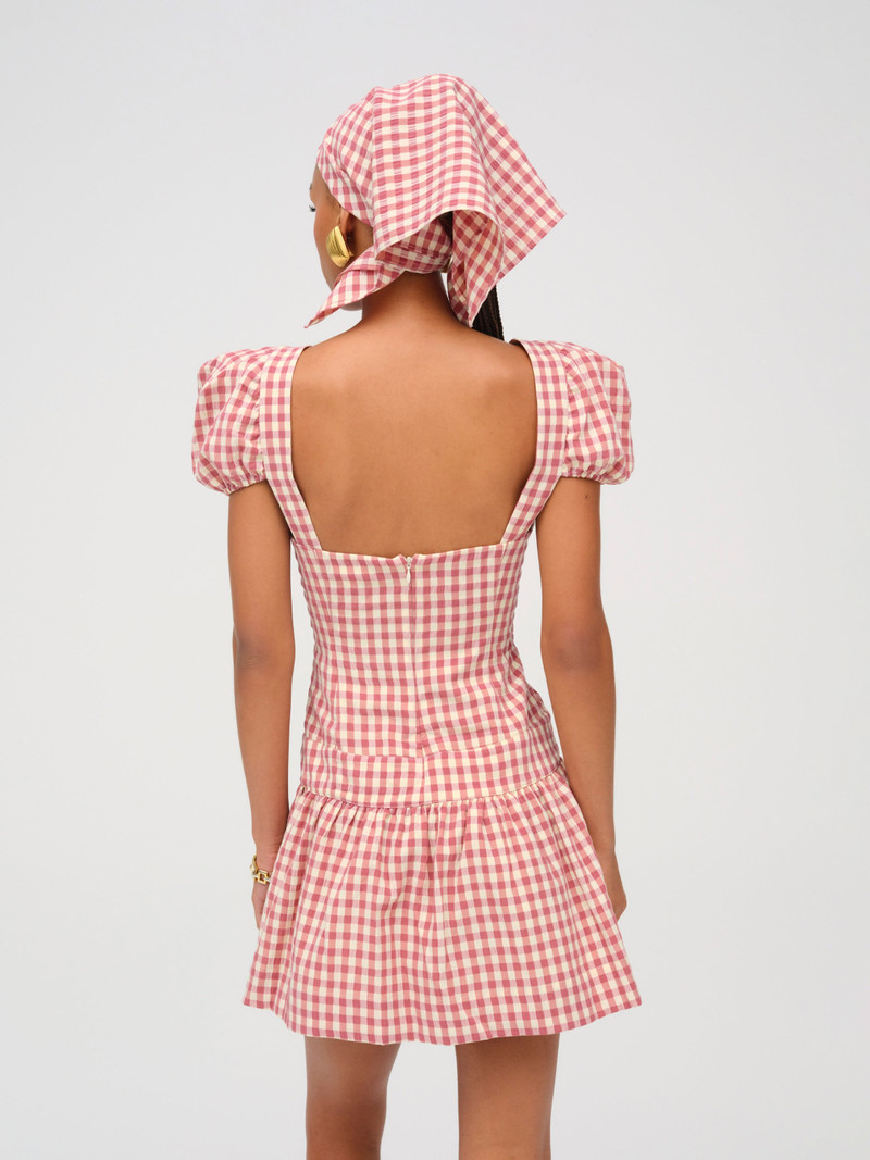 For Love & Lemons Georgia Gingham Short Sleeve Mini Dress outlook