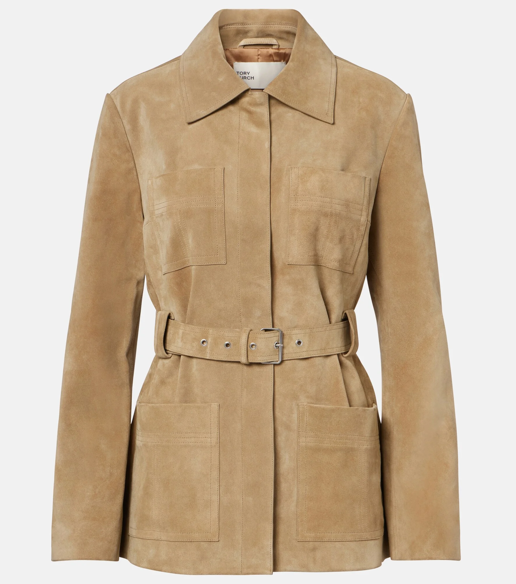 Belted suede jacket - 1