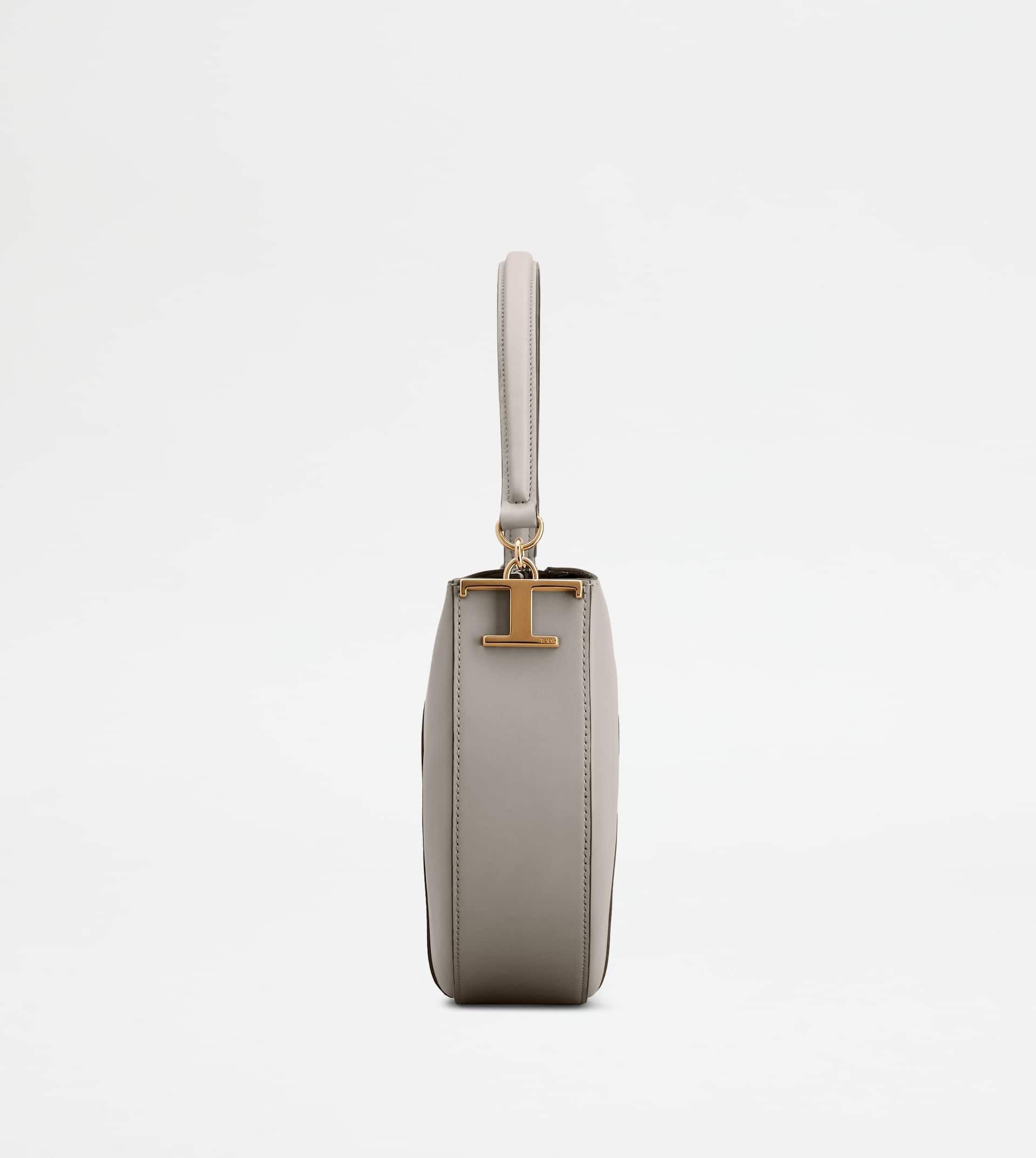 TOD'S T CASE HOBO BAG IN LEATHER MINI - GREY - 3